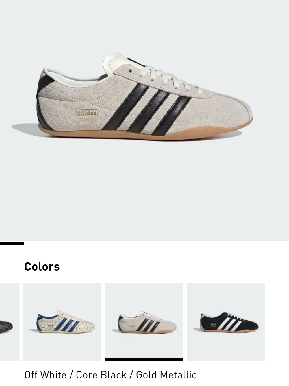 Adidas Womens Tokyo Shoes - Off White / Core Black / Gold Metallic